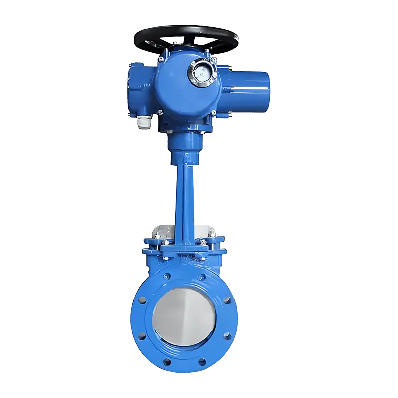 Электрический фланцевый шиберный клапан