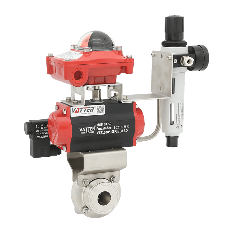 Клапан-бабочка с пневматическим зажимом