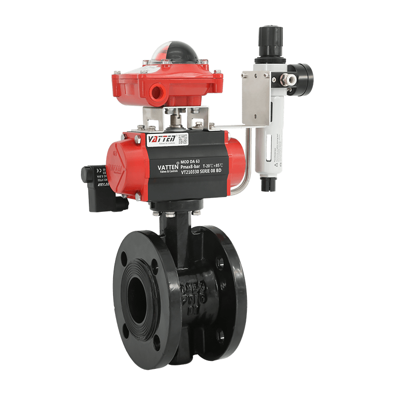 Пневматический фланцевый клапан-бабочка