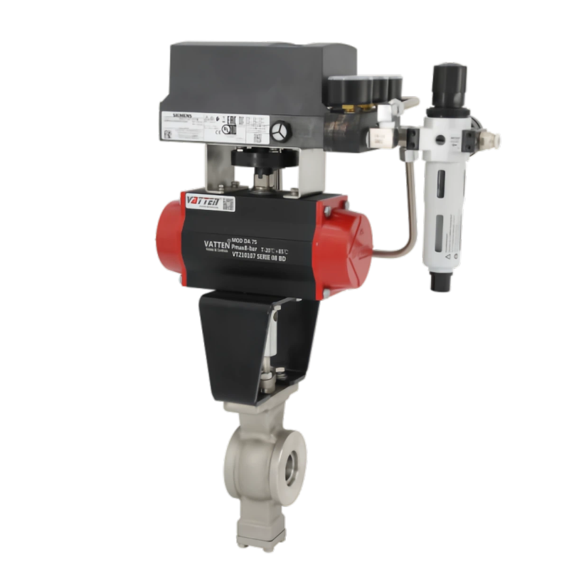 Пневматический шаровой кран V-образного типа